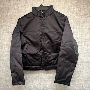 Women’s Black Zip-Up Jacket Size Small | Stand Collar, Full Zip